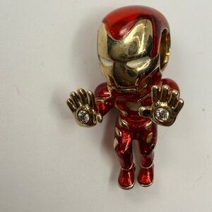 Pandora Marvel Iron Man Charm Red Enamel CZ S925 Retired - RARE